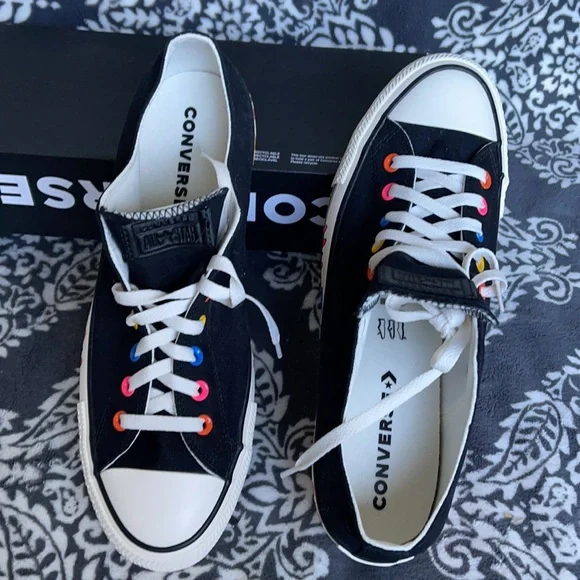 Converse Chuck Taylor All Star OX Black/Hyper Pink/Egret MEN`S - Picture 13 of 16